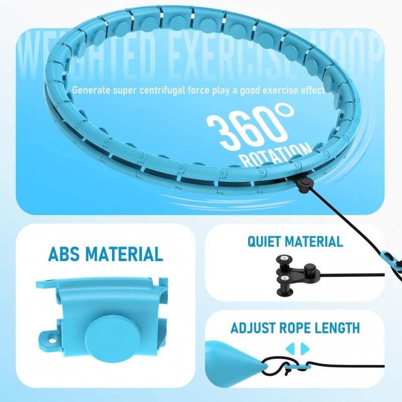 JKSHMYT Infinity Weighted Hula Exercise Hoop, for Adults Women Weight Loss Plus Size, 26/30 Detachable Links - Image 2